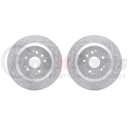 Dynamic Friction Company 7002-58019 Brake Rotors - Drilled & Slotted - Silver