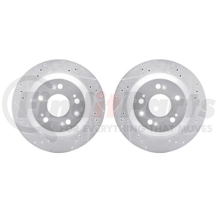 Dynamic Friction Company 7002-58026 Brake Rotors - Drilled & Slotted - Silver