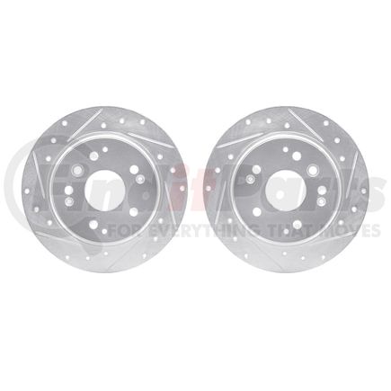 Dynamic Friction Company 7002-58031 Brake Rotors - Drilled & Slotted - Silver