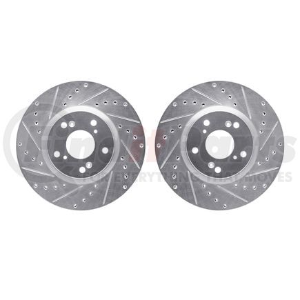 Dynamic Friction Company 7002-59005 Brake Rotors - Drilled & Slotted - Silver