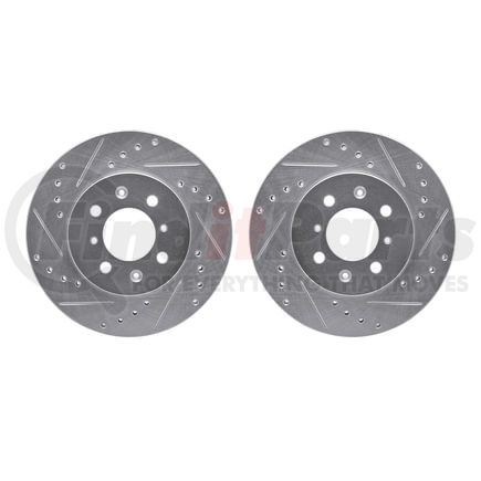 Dynamic Friction Company 7002-59006 Brake Rotors - Drilled & Slotted - Silver