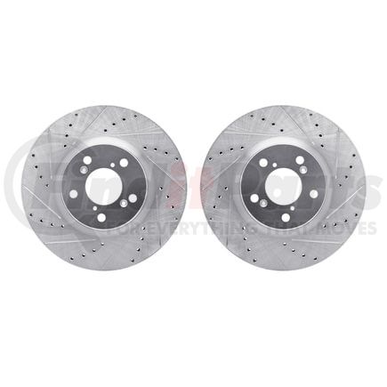 Dynamic Friction Company 7002-59012 Brake Rotors - Drilled & Slotted - Silver