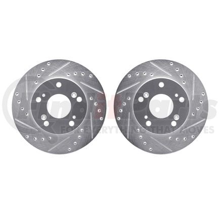 Dynamic Friction Company 7002-59015 Brake Rotors - Drilled & Slotted - Silver
