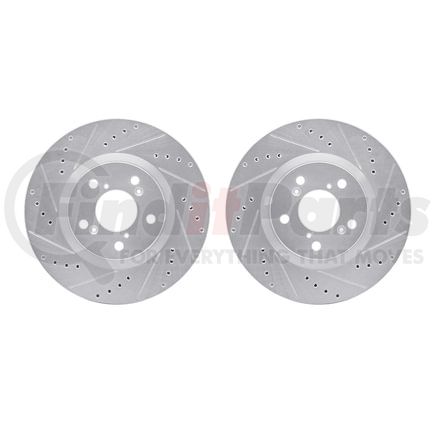 Dynamic Friction Company 7002-59016 Brake Rotors - Drilled & Slotted - Silver