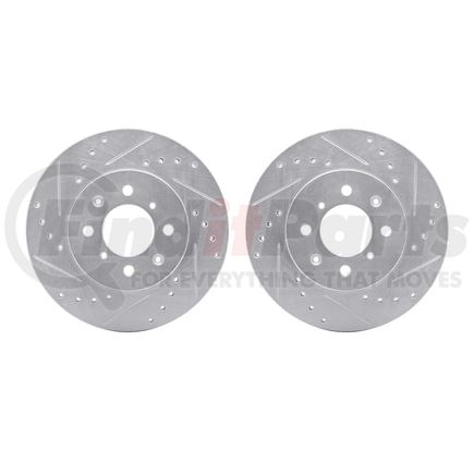 Dynamic Friction Company 7002-59020 Brake Rotors - Drilled & Slotted - Silver