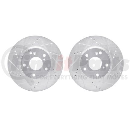 Dynamic Friction Company 7002-59023 Brake Rotors - Drilled & Slotted - Silver