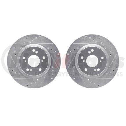 Dynamic Friction Company 7002-59035 Brake Rotors - Drilled & Slotted - Silver