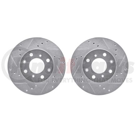 Dynamic Friction Company 7002-59029 Brake Rotors - Drilled & Slotted - Silver