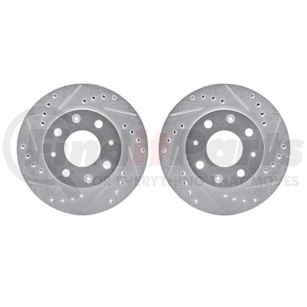 Dynamic Friction Company 7002-59031 Brake Rotors - Drilled & Slotted - Silver
