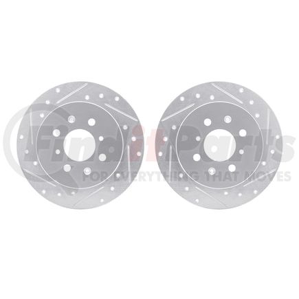 Dynamic Friction Company 7002-59045 Brake Rotors - Drilled & Slotted - Silver