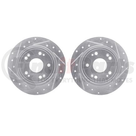 Dynamic Friction Company 7002-59046 Brake Rotors - Drilled & Slotted - Silver