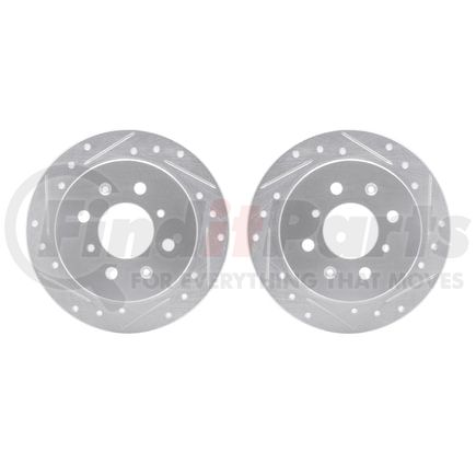 Dynamic Friction Company 7002-59047 Brake Rotors - Drilled & Slotted - Silver
