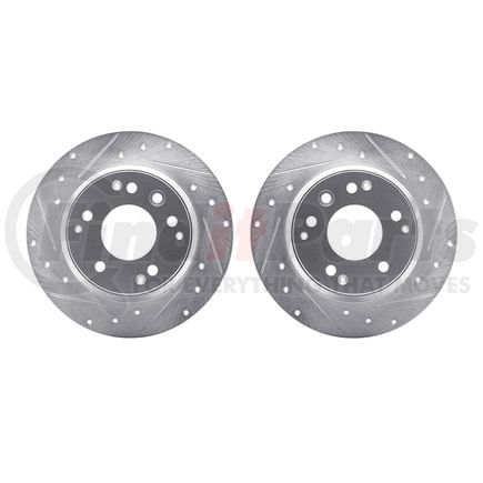Dynamic Friction Company 7002-59050 Brake Rotors - Drilled & Slotted - Silver