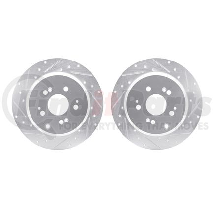 Dynamic Friction Company 7002-59052 Brake Rotors - Drilled & Slotted - Silver