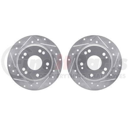 Dynamic Friction Company 7002-59055 Brake Rotors - Drilled & Slotted - Silver