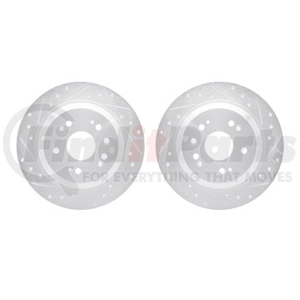 Dynamic Friction Company 7002-59056 Brake Rotors - Drilled & Slotted - Silver