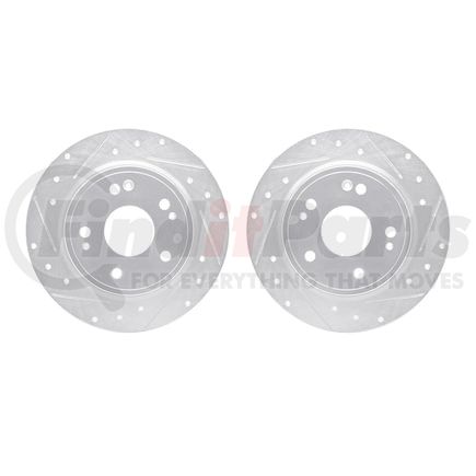 Dynamic Friction Company 7002-59057 Brake Rotors - Drilled & Slotted - Silver