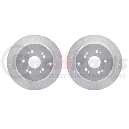 Dynamic Friction Company 7002-59053 Brake Rotors - Drilled & Slotted - Silver