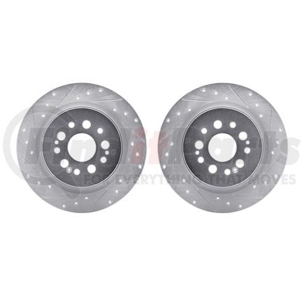 Dynamic Friction Company 7002-59054 Brake Rotors - Drilled & Slotted - Silver