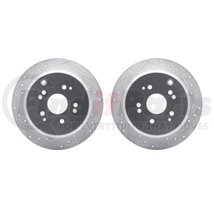 Dynamic Friction Company 7002-59064 Brake Rotors - Drilled & Slotted - Silver