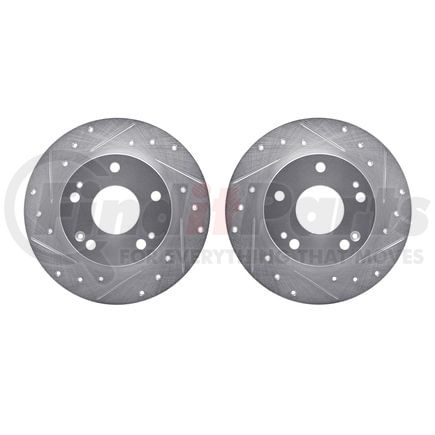 Dynamic Friction Company 7002-59058 Brake Rotors - Drilled & Slotted - Silver