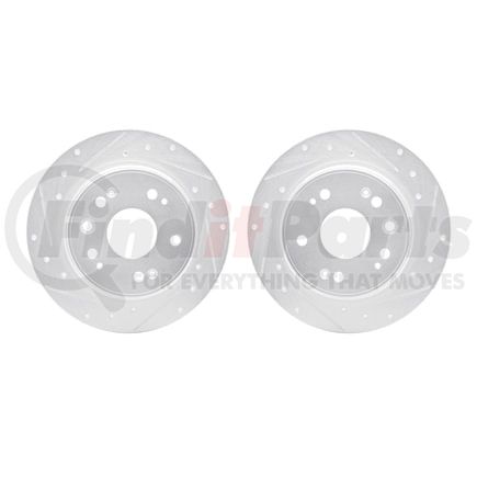 Dynamic Friction Company 7002-59061 Brake Rotors - Drilled & Slotted - Silver