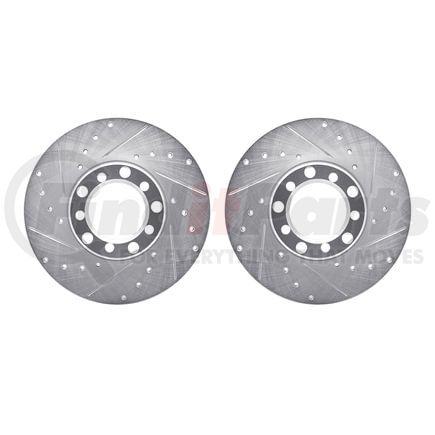 Dynamic Friction Company 7002-63009 Brake Rotors - Drilled & Slotted - Silver