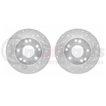 Dynamic Friction Company 7002-63004 Brake Rotors - Drilled & Slotted - Silver