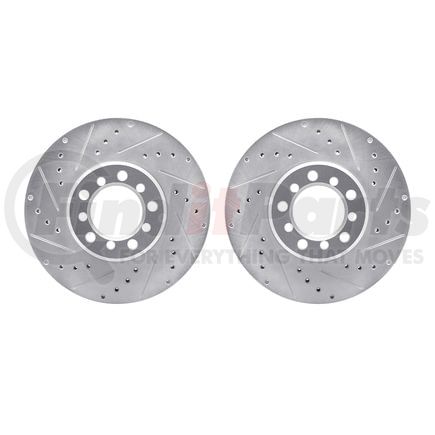 Dynamic Friction Company 7002-63016 Brake Rotors - Drilled & Slotted - Silver