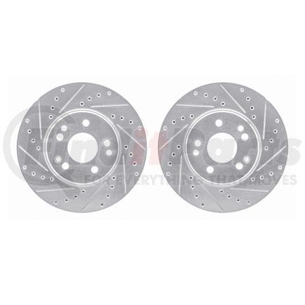 Dynamic Friction Company 7002-63019 Brake Rotors - Drilled & Slotted - Silver