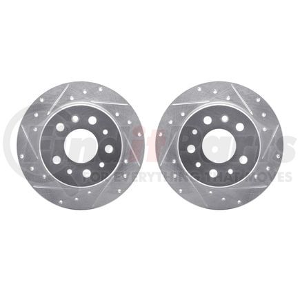 Dynamic Friction Company 7002-63087 Brake Rotors - Drilled & Slotted - Silver