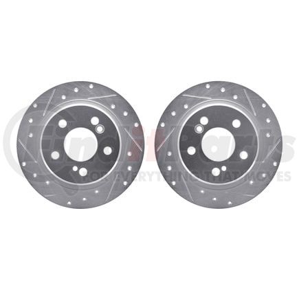 Dynamic Friction Company 7002-63089 Brake Rotors - Drilled & Slotted - Silver