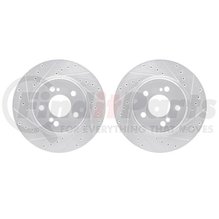 Dynamic Friction Company 7002-63094 Brake Rotors - Drilled & Slotted - Silver