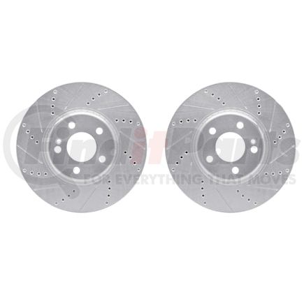 Dynamic Friction Company 7002-63103 Brake Rotors - Drilled & Slotted - Silver