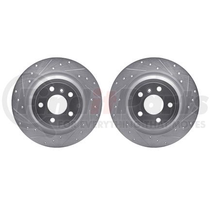 Dynamic Friction Company 7002-63123 Brake Rotors - Drilled & Slotted - Silver