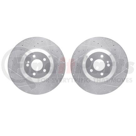 Dynamic Friction Company 7002-63115 Brake Rotors - Drilled & Slotted - Silver