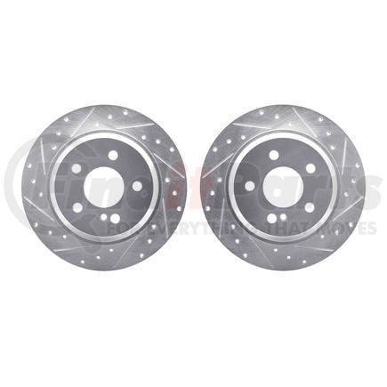 Dynamic Friction Company 7002-63118 Brake Rotors - Drilled & Slotted - Silver