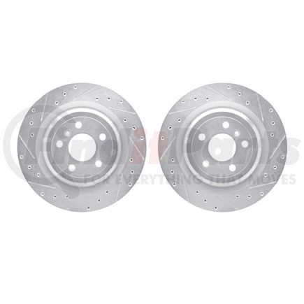 Dynamic Friction Company 7002-63124 Brake Rotors - Drilled & Slotted - Silver