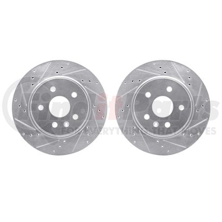 Dynamic Friction Company 7002-65015 Brake Rotors - Drilled & Slotted - Silver