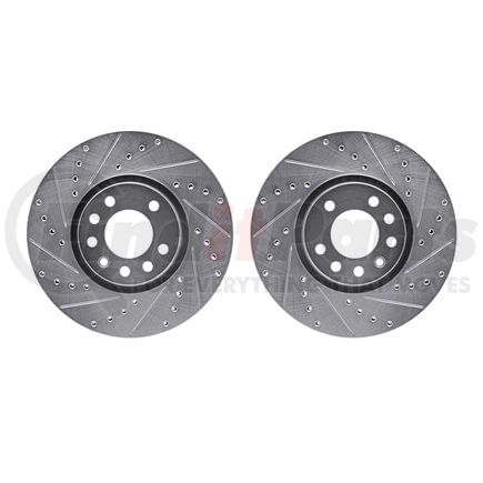 Dynamic Friction Company 7002-65003 Brake Rotors - Drilled & Slotted - Silver