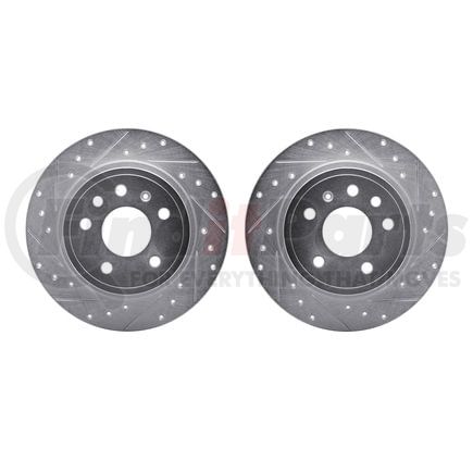 Dynamic Friction Company 7002-65020 Brake Rotors - Drilled & Slotted - Silver
