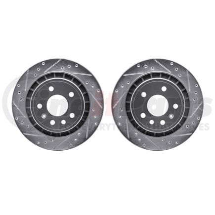 Dynamic Friction Company 7002-65021 Brake Rotors - Drilled & Slotted - Silver