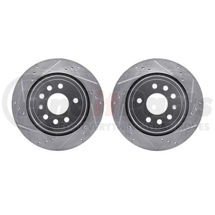 Dynamic Friction Company 7002-65017 Brake Rotors - Drilled & Slotted - Silver