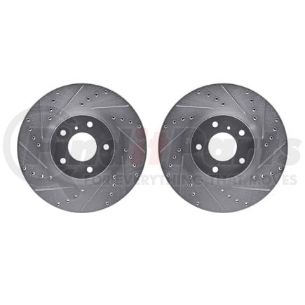 Dynamic Friction Company 7002-67001 Brake Rotors - Drilled & Slotted - Silver