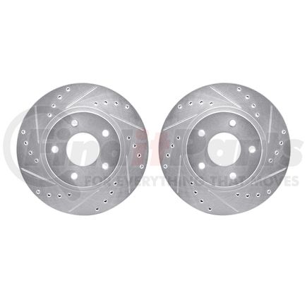 Dynamic Friction Company 7002-67005 Brake Rotors - Drilled & Slotted - Silver