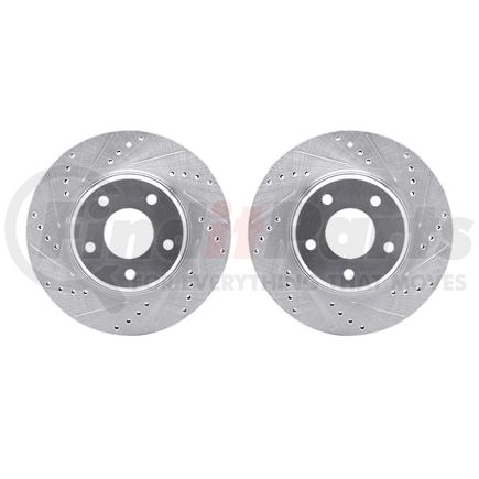 Dynamic Friction Company 7002-67006 Brake Rotors - Drilled & Slotted - Silver