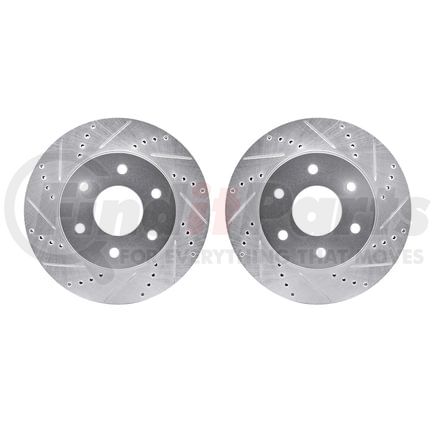 Dynamic Friction Company 7002-67011 Brake Rotors - Drilled & Slotted - Silver