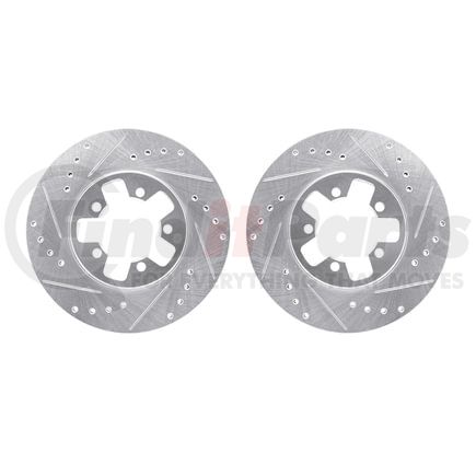 Dynamic Friction Company 7002-67020 Brake Rotors - Drilled & Slotted - Silver