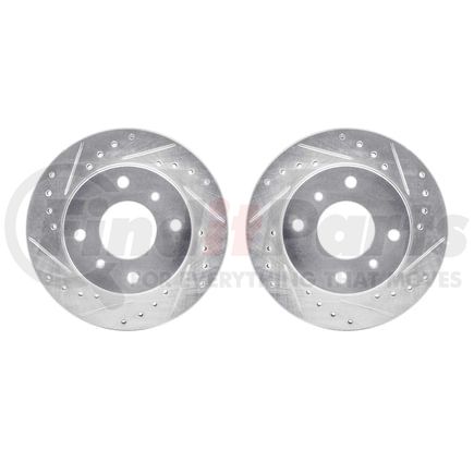 Dynamic Friction Company 7002-67023 Brake Rotors - Drilled & Slotted - Silver