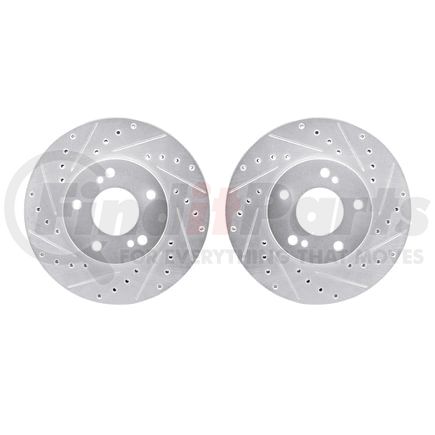 Dynamic Friction Company 7002-67032 Brake Rotors - Drilled & Slotted - Silver